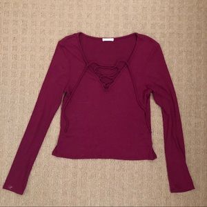 Maroon long sleeve top size: L